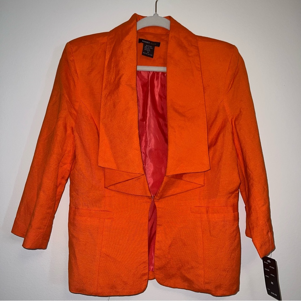 Orange Women's Blazer Robert Louis Unique Collar